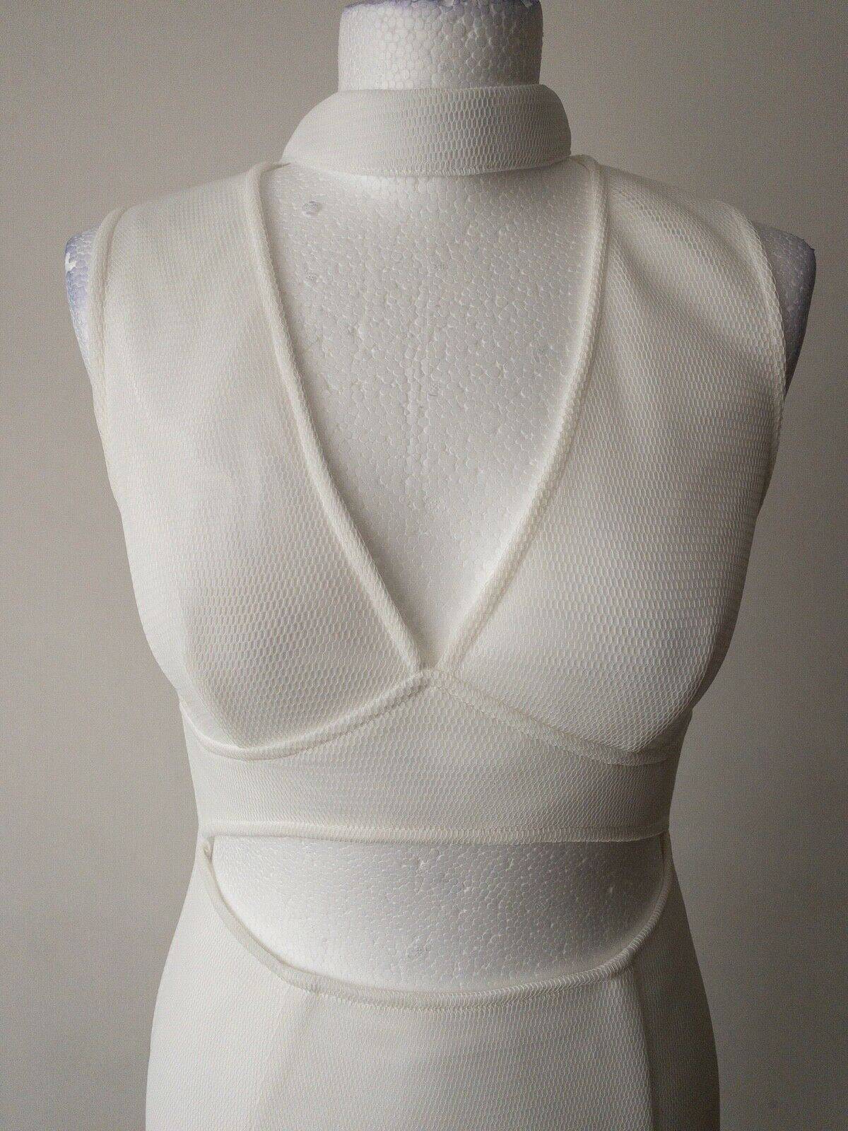 Girl In Mind Liana Mesh Cut Out Choker Dress White Sizes 8, 10, 12, 14 - BB Fashion Outlet