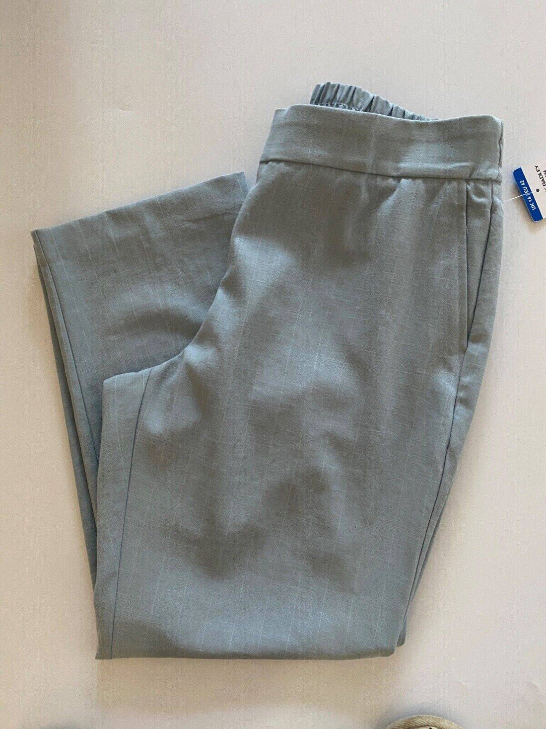Hilary Radley Light Blue Pull-On Trousers Elasticated Waist L26" 10 12 14 16 18 - BB Fashion Outlet