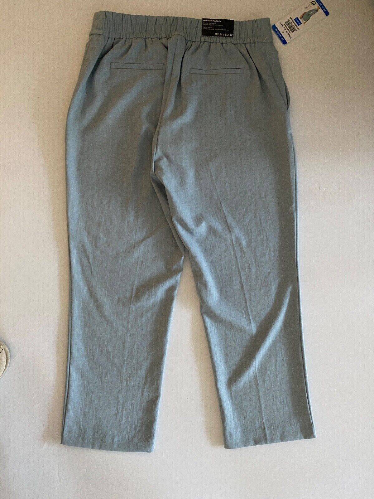Hilary Radley Light Blue Pull-On Trousers Elasticated Waist L26" 10 12 14 16 18 - BB Fashion Outlet