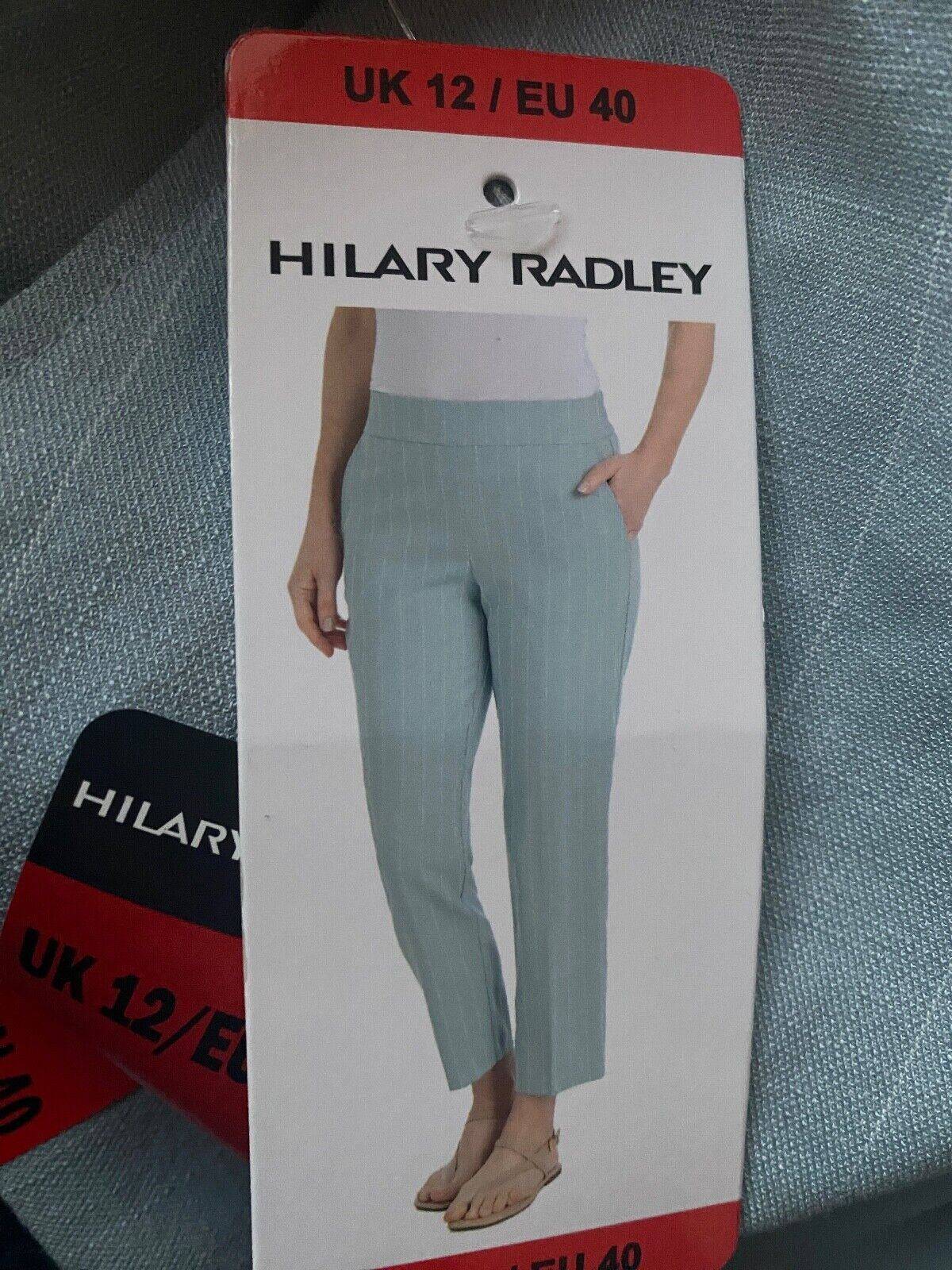 Hilary Radley Light Blue Pull-On Trousers Elasticated Waist L26" 10 12 14 16 18 - BB Fashion Outlet