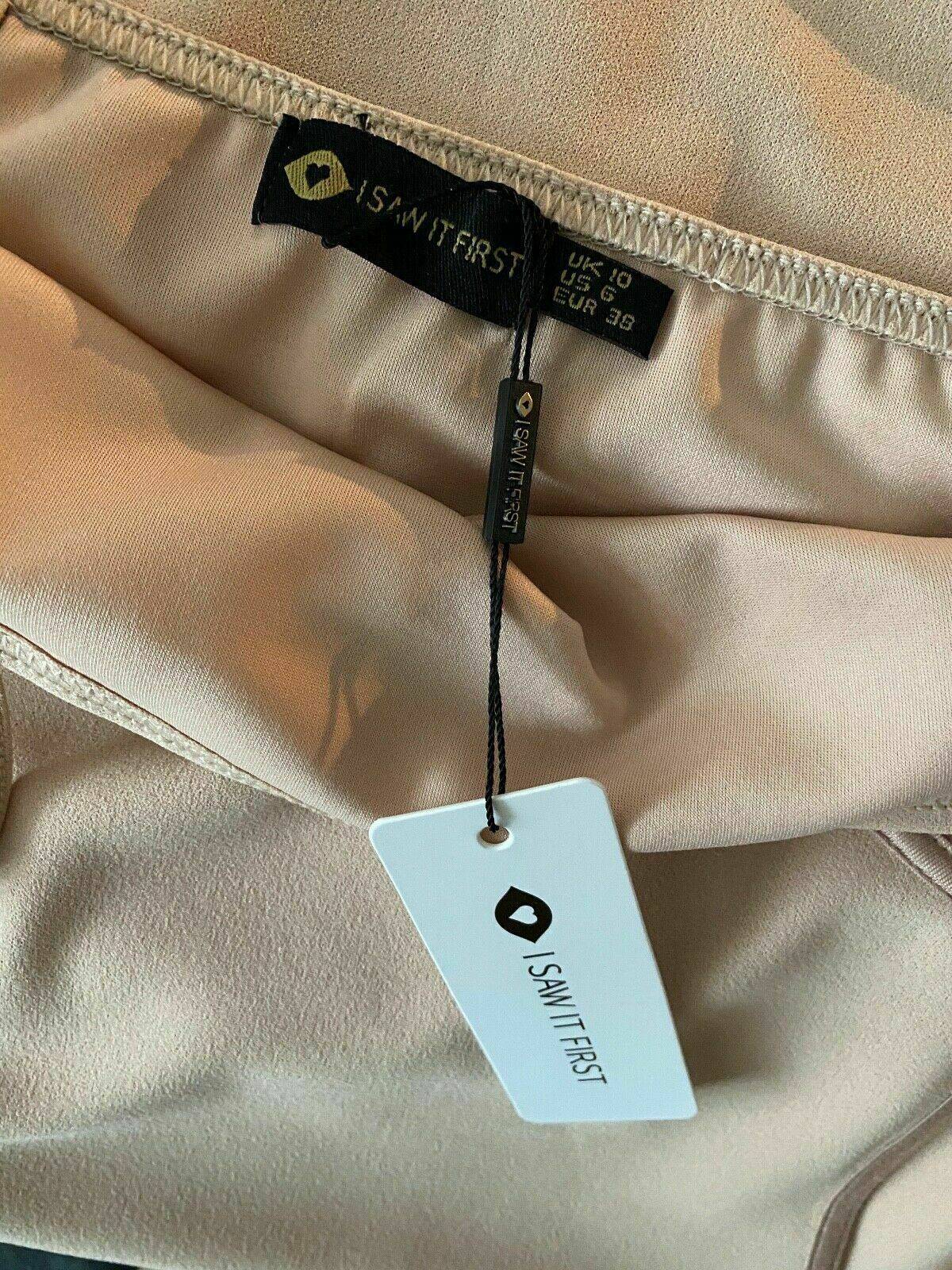 I SAW IT FIRST Nude Binding Detail Strappy Bodycon Dress Size 10 - Beagle Boutique Fashion Outlet