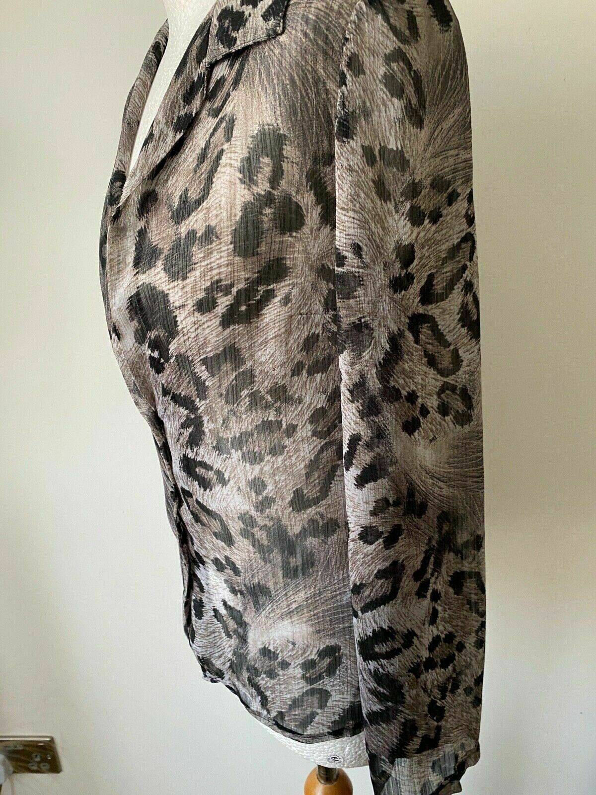 I SAW IT FIRST Sheer Animal Print Button Down / Blazer Shirt Size 8 - BB Fashion Outlet