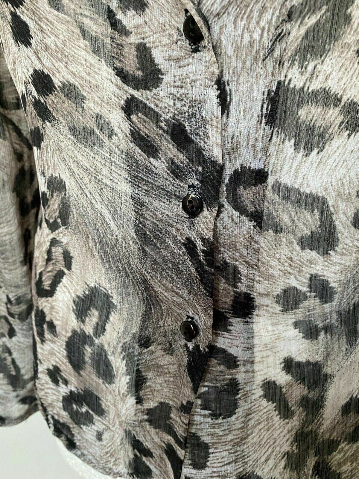 I SAW IT FIRST Sheer Animal Print Button Down / Blazer Shirt Size 8 - BB Fashion Outlet