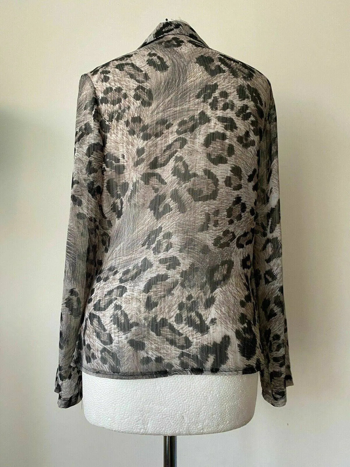 I SAW IT FIRST Sheer Animal Print Button Down / Blazer Shirt Size 8 - BB Fashion Outlet