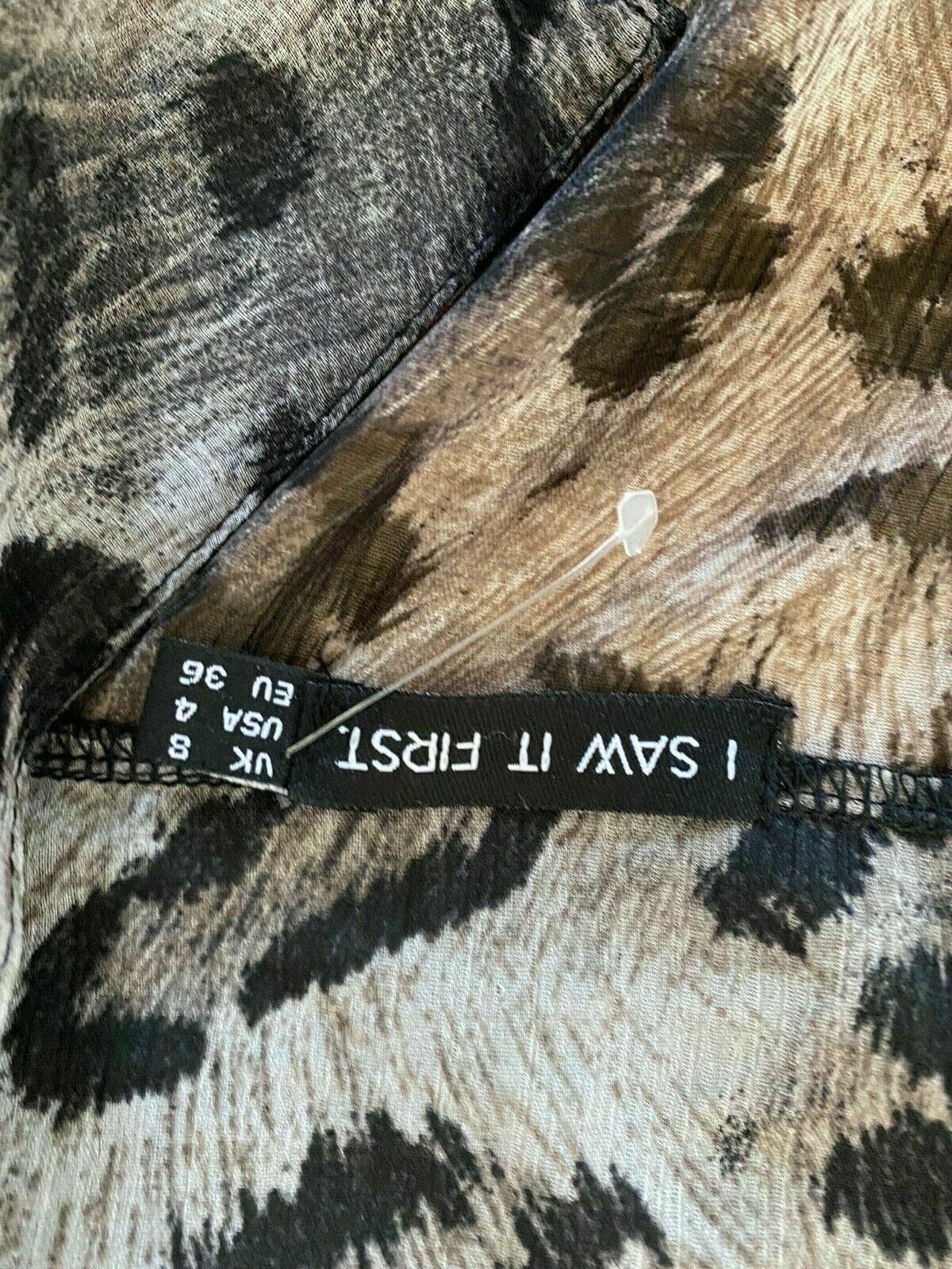 I SAW IT FIRST Sheer Animal Print Button Down / Blazer Shirt Size 8 - BB Fashion Outlet