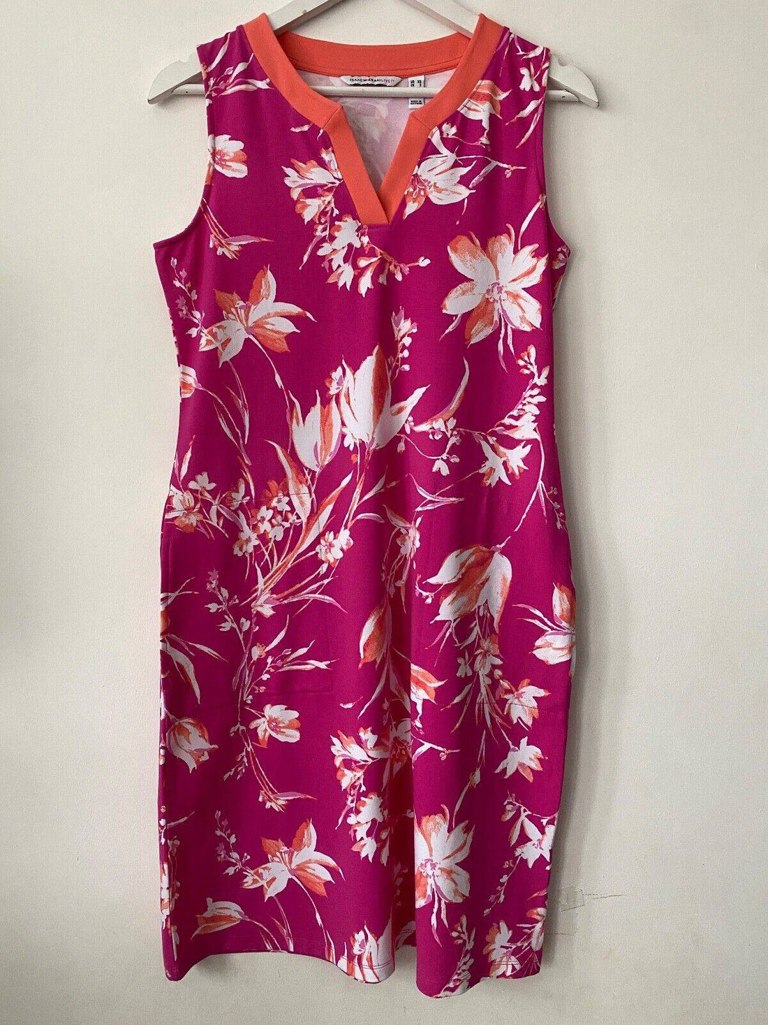 Isaac Mizrahi Live! Print Floral Sleeveless Dress S, M Pink or Green - BB Fashion Outlet