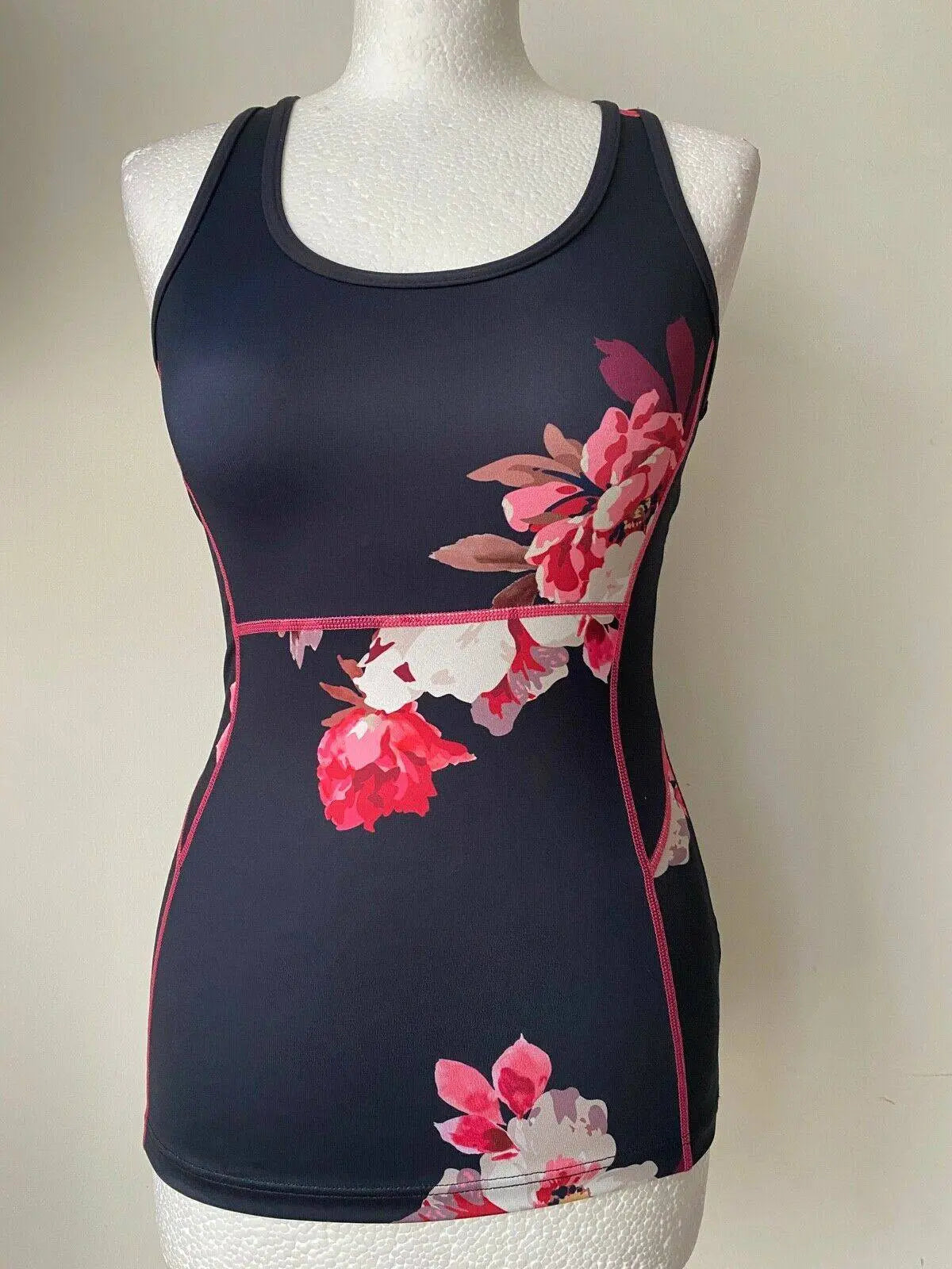 Joules Activewear Navy Floral Gym Top Size 8, 10, 12 - BB Fashion Outlet