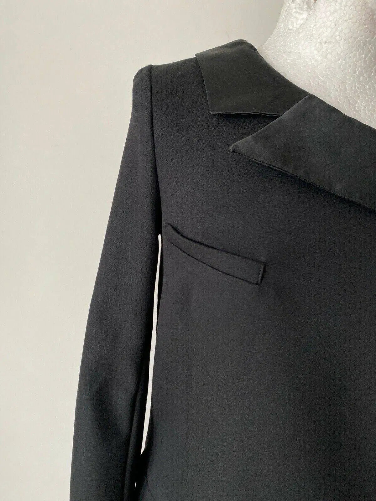 La Redoute Madam Wanda Nylon Black Tailored One Shoulder Dress Size 10 - BB Fashion Outlet