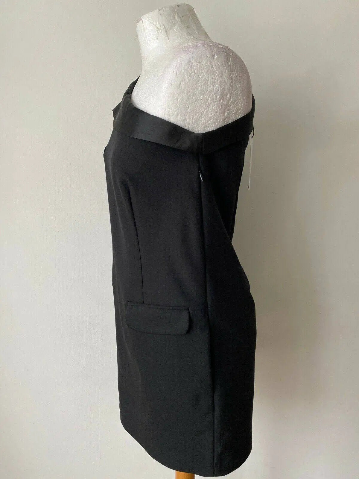 La Redoute Madam Wanda Nylon Black Tailored One Shoulder Dress Size 10 - BB Fashion Outlet
