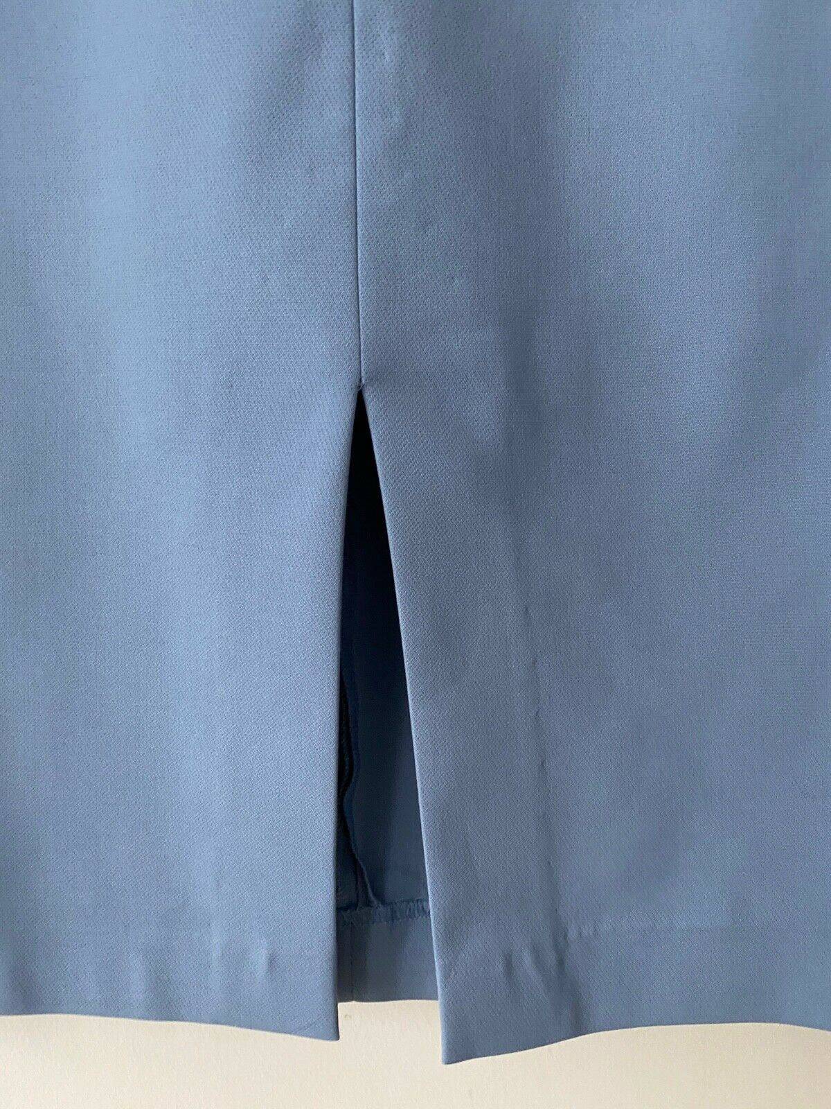 Per Una M&S Azure Blue Pencil Skirt Front Slit Button Detail Sizes 8 12 16 22 - BB Fashion Outlet