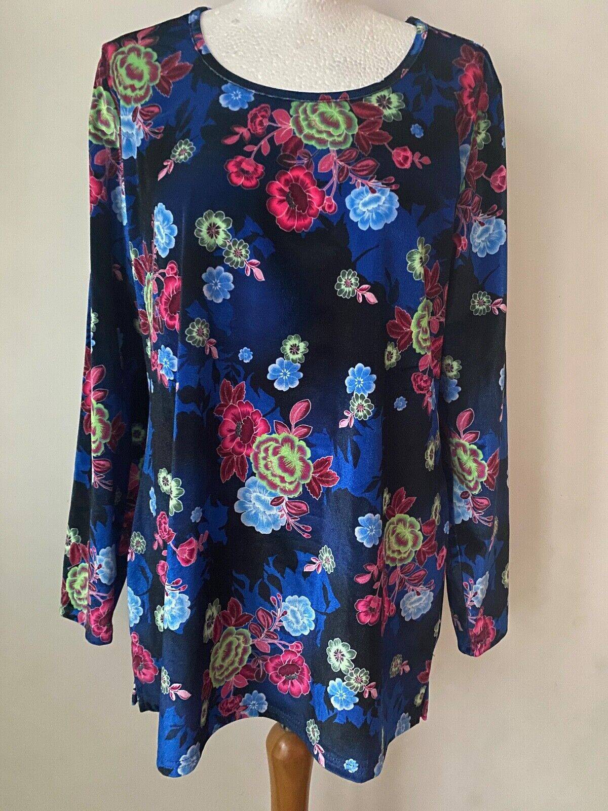 Michele Hope Velvet Tunic Top  10 / 12, 14 / 16. Green, Blue, Purple and Grey - BB Fashion Outlet