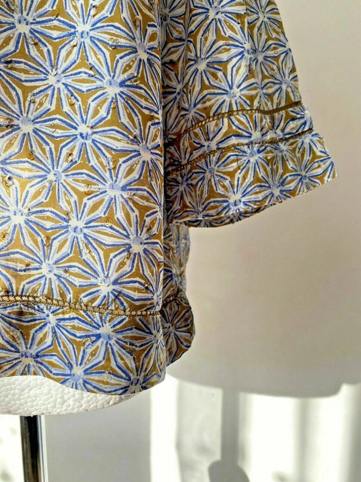 Mistral Ochre Floral Print Top 3/4 Sleeve Lightweight Blouse 10 12 RRP £39 - BB Fashion Outlet