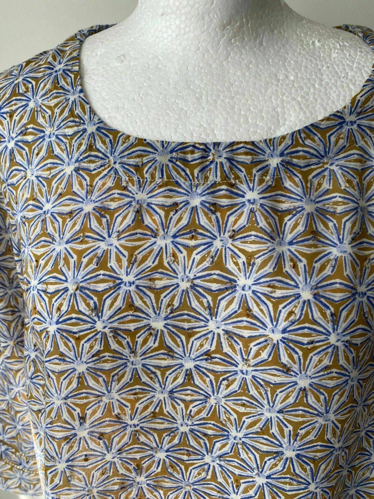 Mistral Ochre Floral Print Top 3/4 Sleeve Lightweight Blouse 10 12 RRP £39 - BB Fashion Outlet