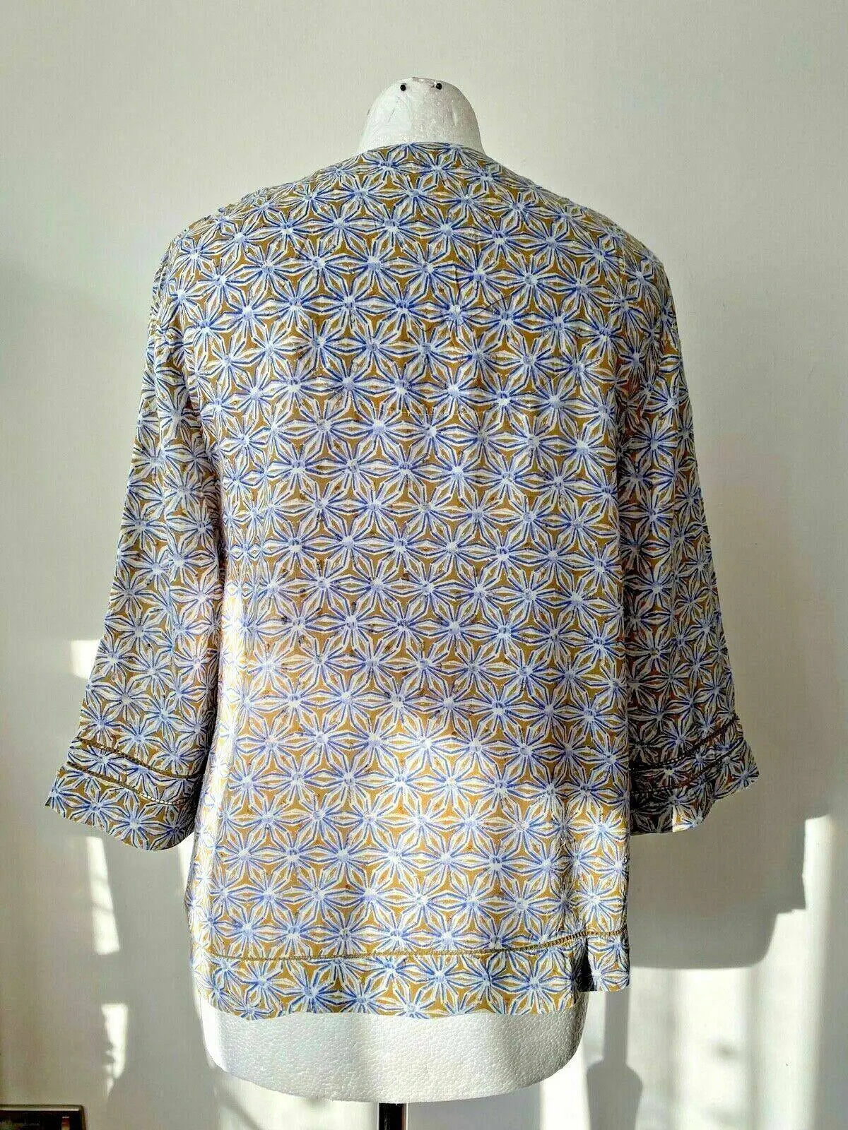 Mistral Ochre Floral Print Top 3/4 Sleeve Lightweight Blouse 10 12 RRP £39 - BB Fashion Outlet
