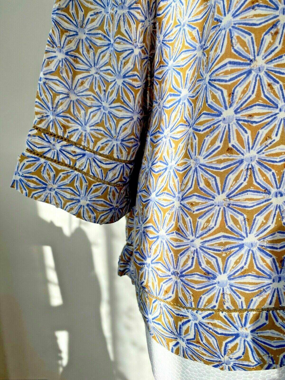 Mistral Ochre Floral Print Top 3/4 Sleeve Lightweight Blouse 10 12 RRP £39 - BB Fashion Outlet