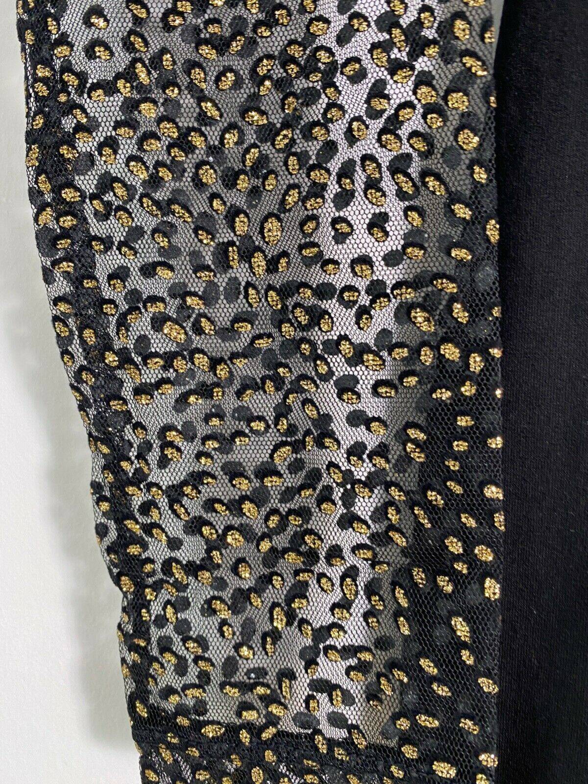 MOTEL ROCKS Moon Dreamer Gold Glitter Mesh Black Dress XS, M - Beagle Boutique Fashion Outlet