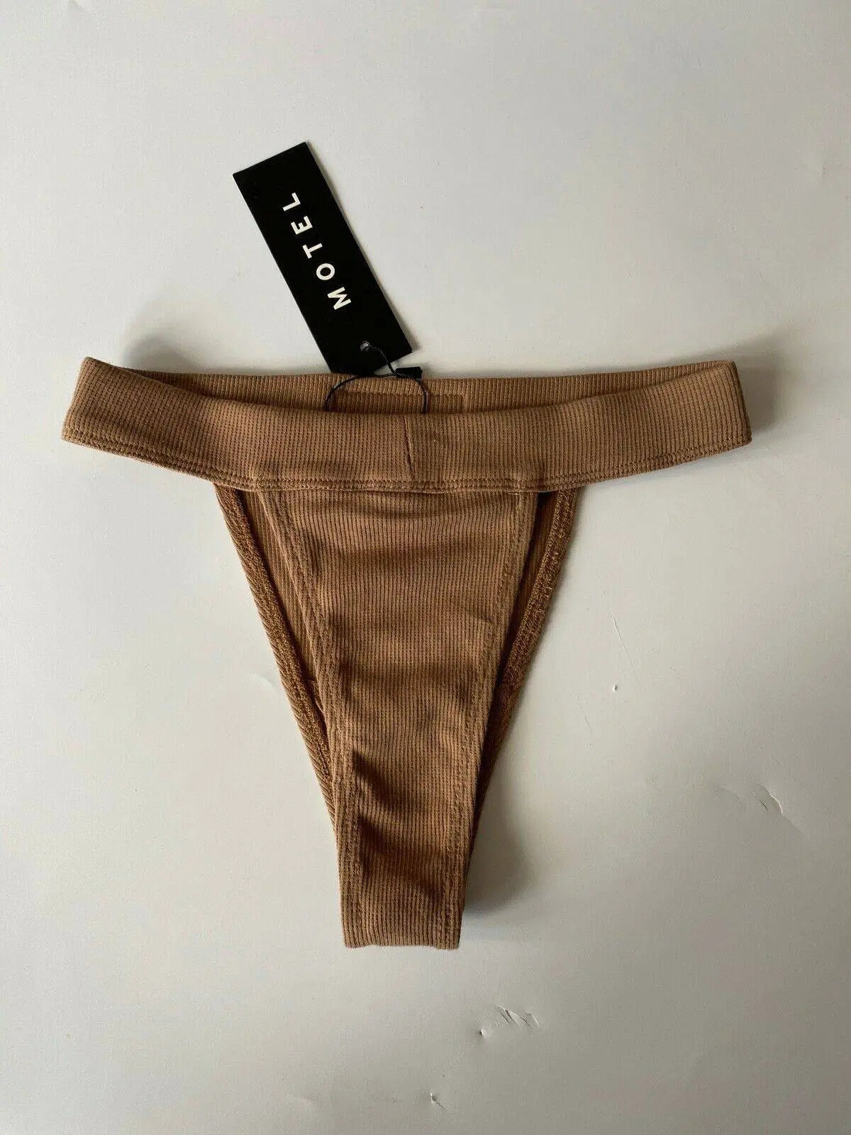 MOTEL Vyas Rant Silver Mink Modern Day Romantics Label Rib Thong Knickers - Beagle Boutique Fashion Outlet