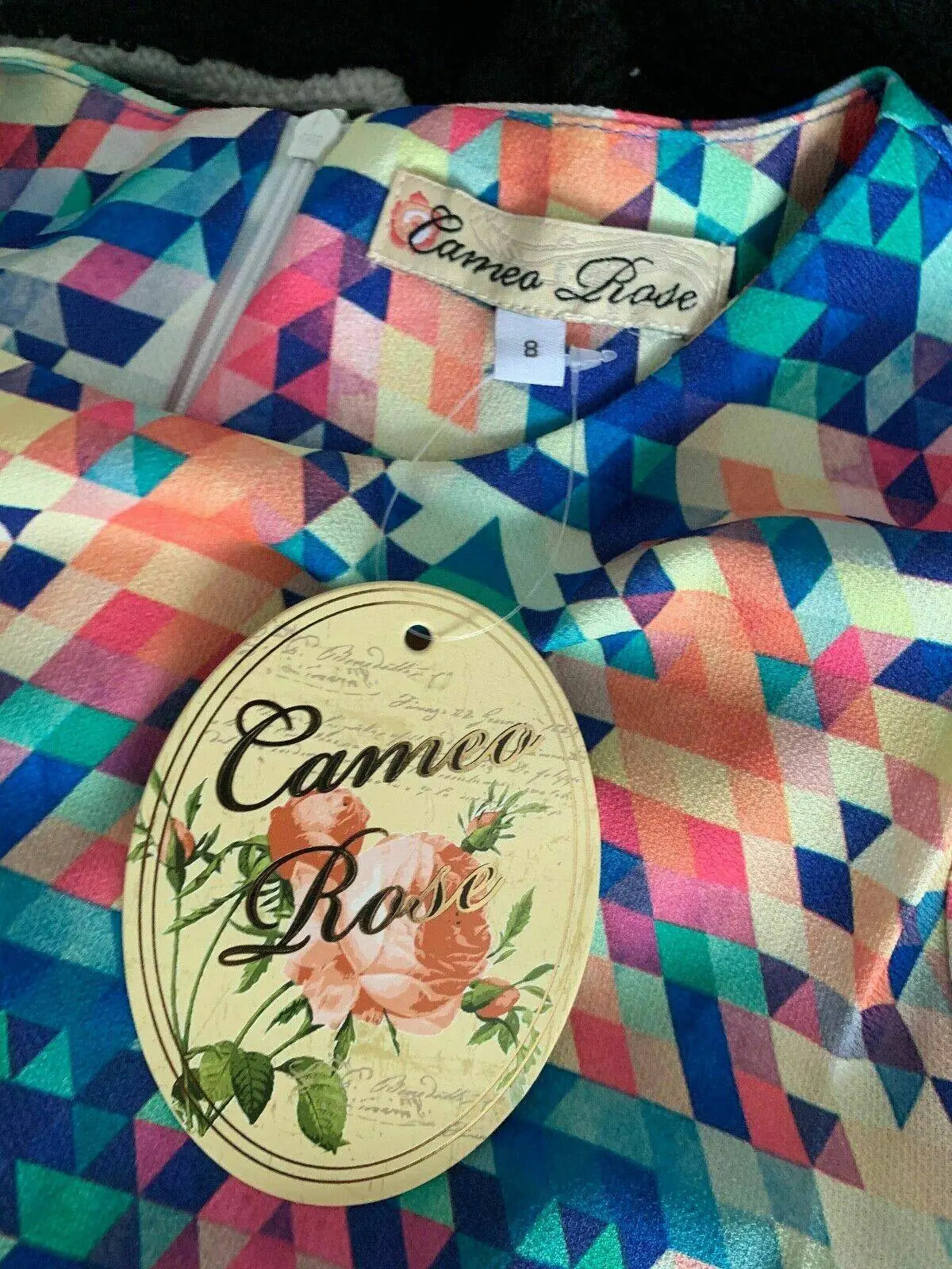 New Look Cameo Rose Shift Dress Geometric Bright Colourful Size 8 & 12 available - BB Fashion Outlet