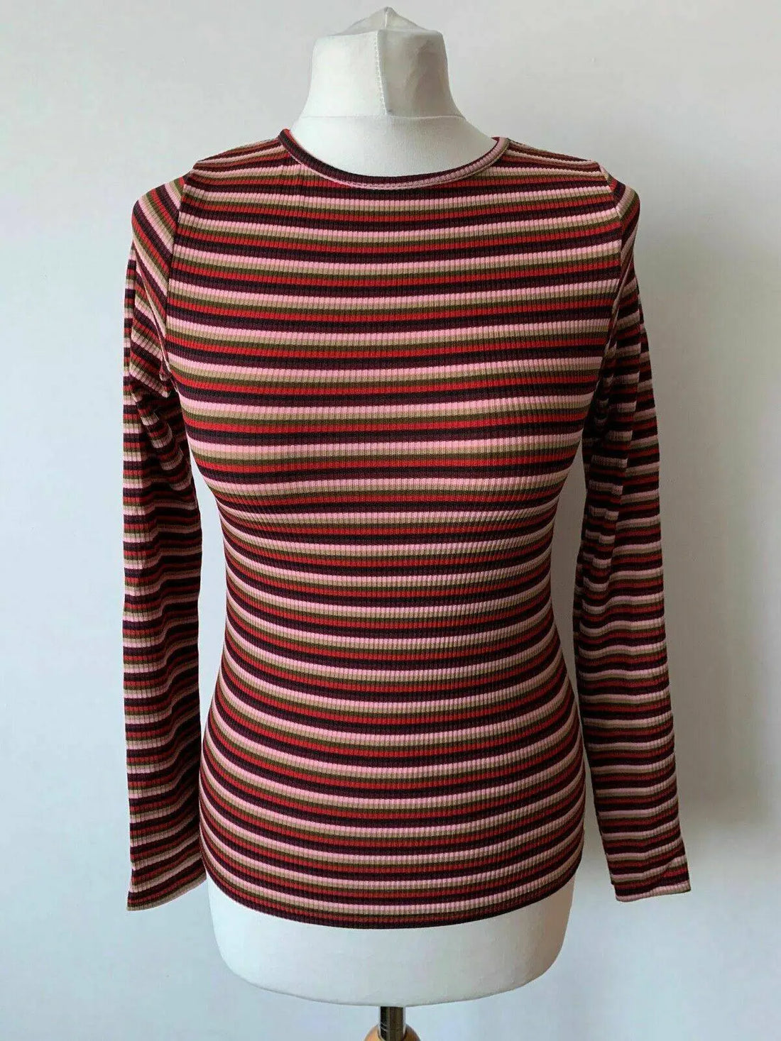 New Look Multi Stripe Rib Long Sleeve Top Jumper Sizes: 8, 12, 14, 16, 18 - BB Fashion Outlet