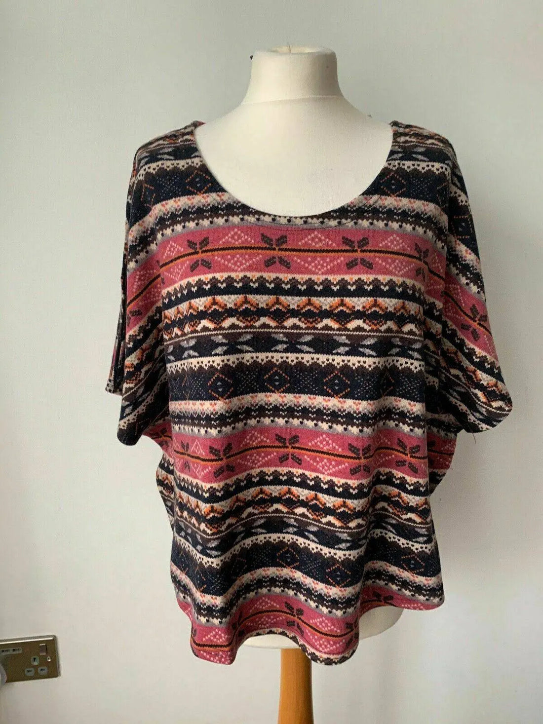 New Look Poncho Type Boxy wide knit Jumper Aztec Print Sizes S or M available - Beagle Boutique Fashion Outlet