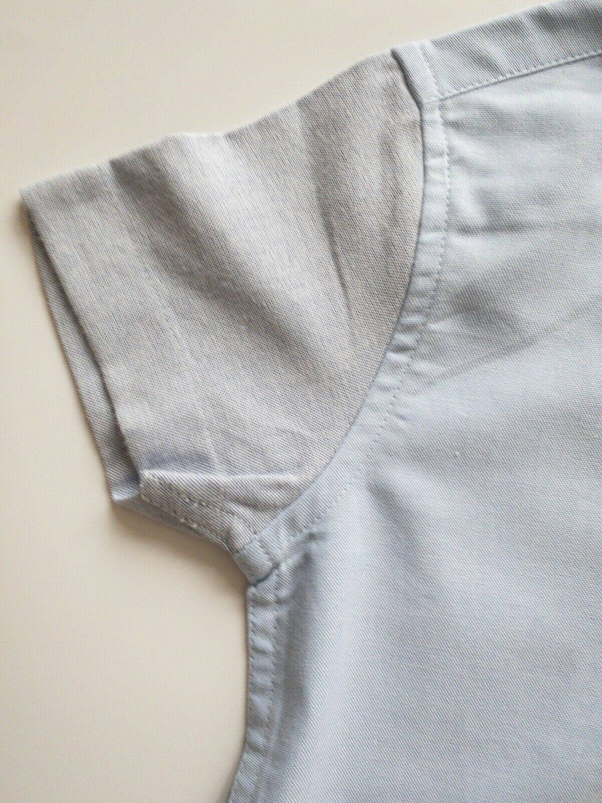 Boys NEXT Granddad Blue Shirt Age 3 Years Old Collarless Shirt - BB Fashion Outlet