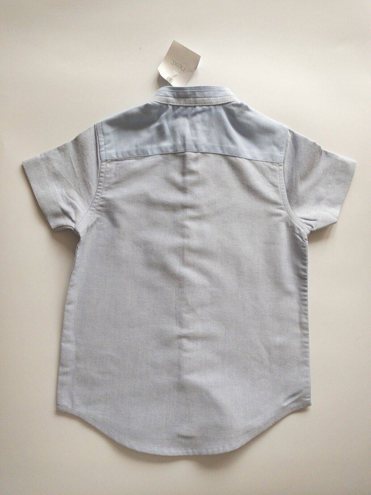 Boys NEXT Granddad Blue Shirt Age 3 Years Old Collarless Shirt - BB Fashion Outlet