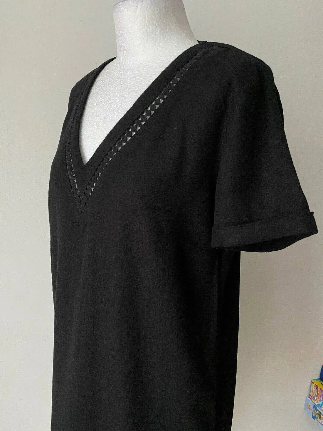 Next Linen Blend Collection Black Shift Dress Sizes 6, 8, 10, 12 - Beagle Boutique Fashion Outlet