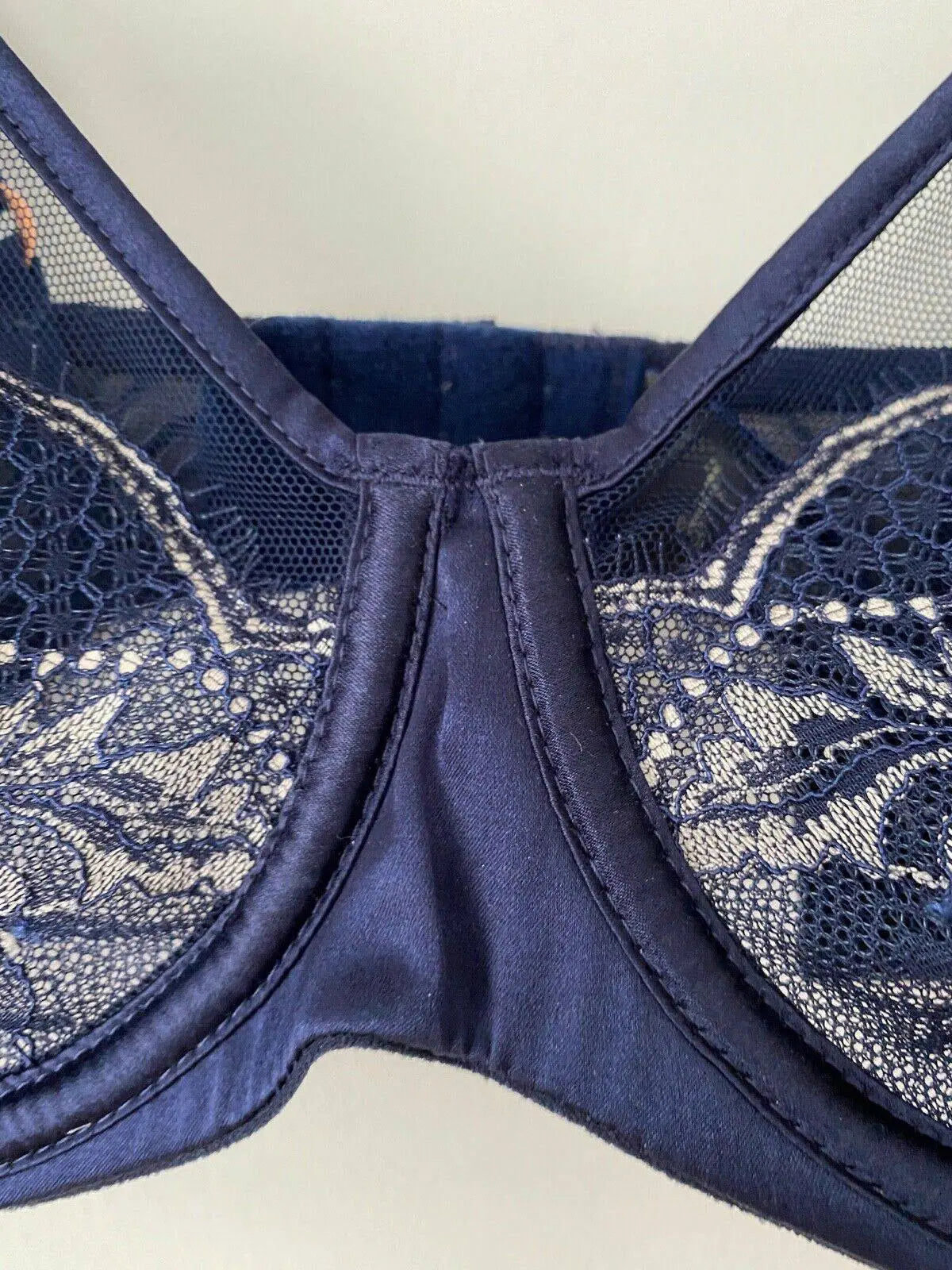 Next Georgie Lace Bra Dark Blue Size 32D RRP £22 26% Silk - BB Fashion Outlet