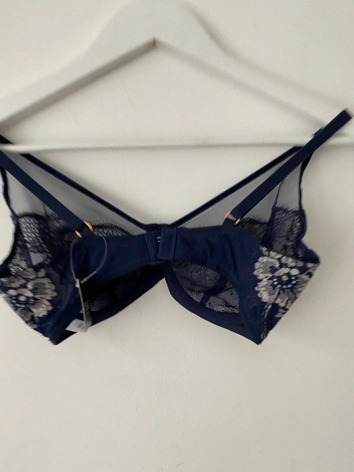 Next Georgie Lace Bra Dark Blue Size 32D RRP £22 26% Silk - BB Fashion Outlet