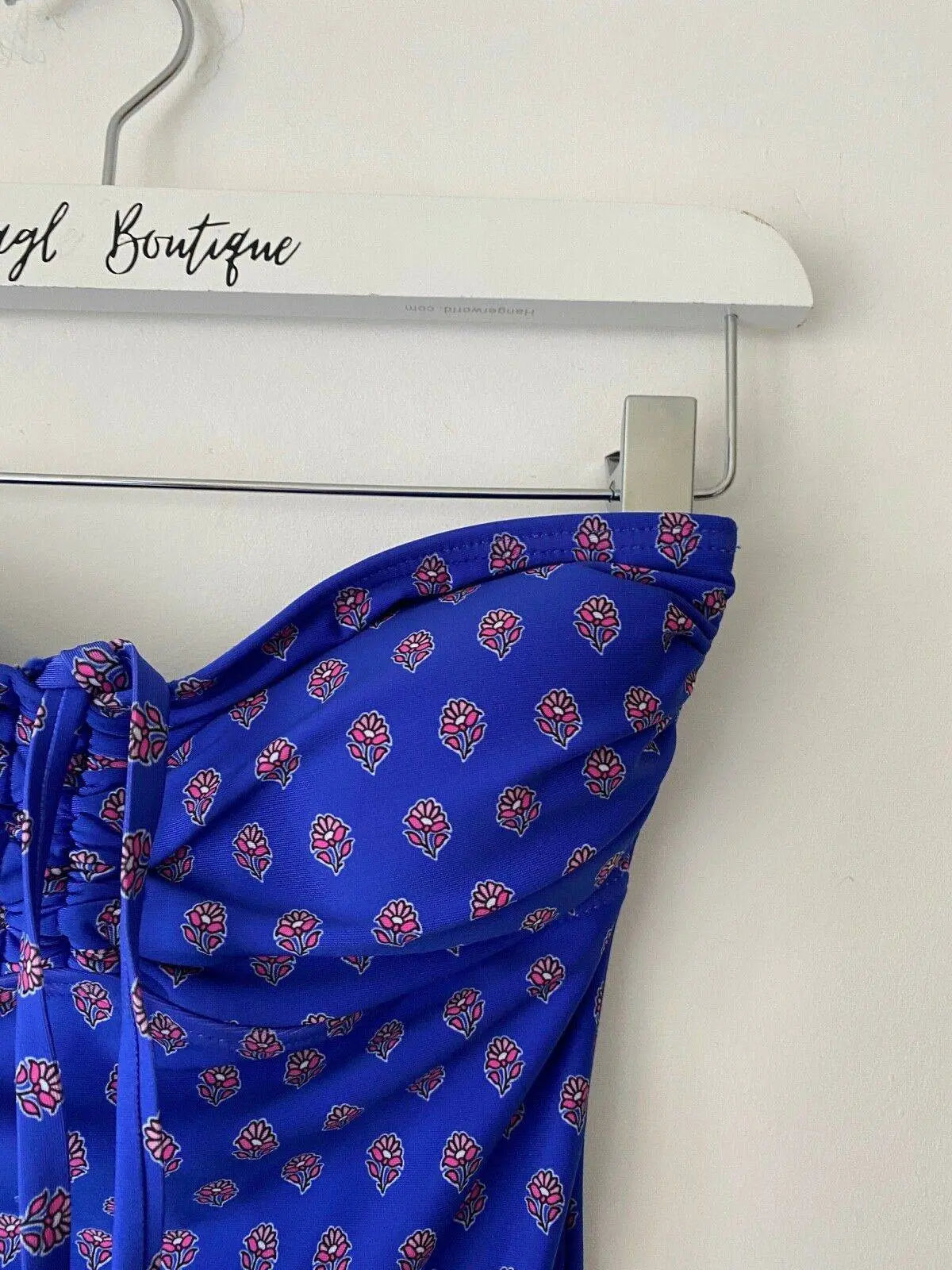 Next Blue Pink Floral Bandeau Swimsuit 8, 14, 16 UK - BB Fashion Outlet
