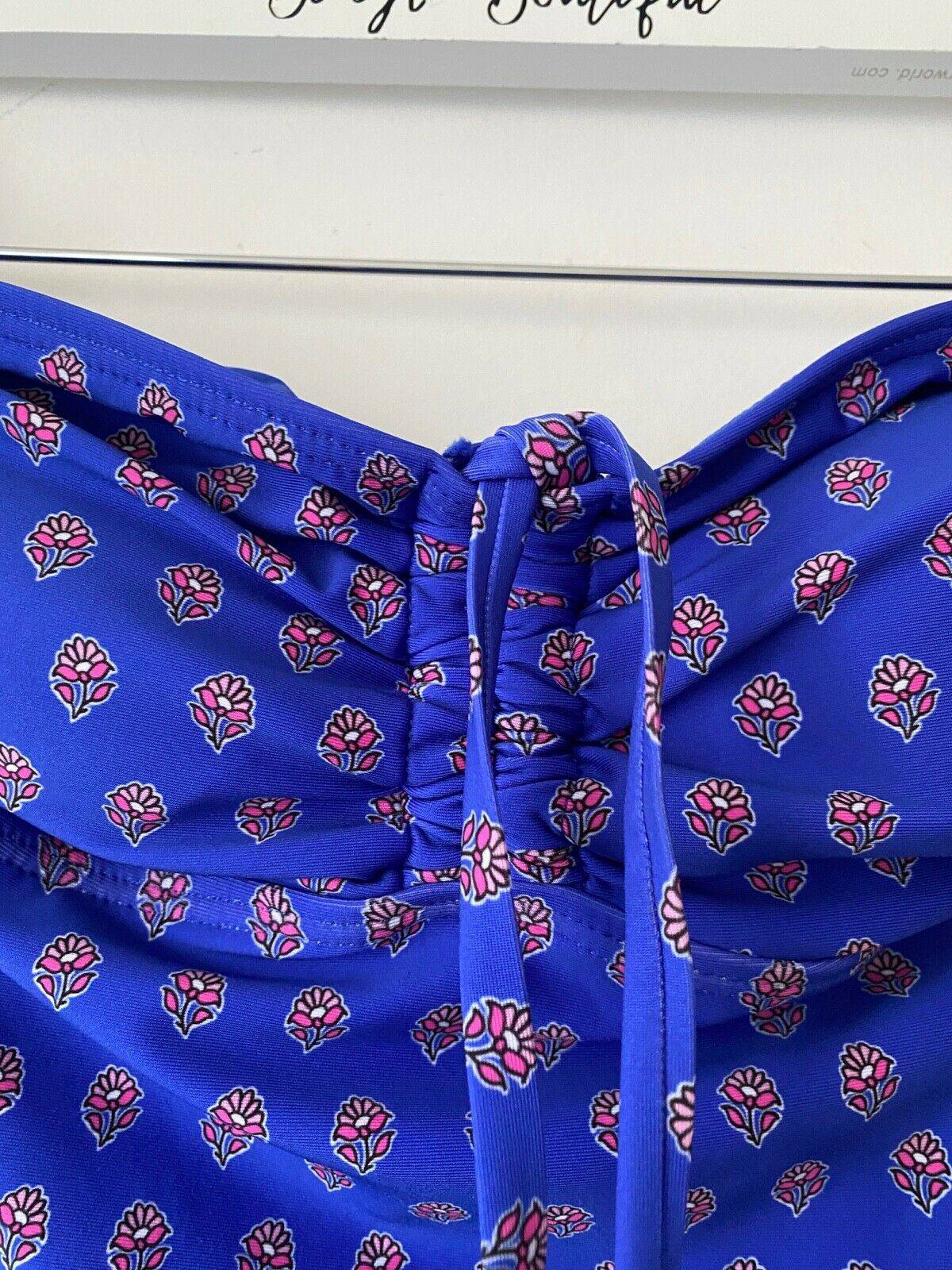 Next Blue Pink Floral Bandeau Swimsuit 8, 14, 16 UK - BB Fashion Outlet