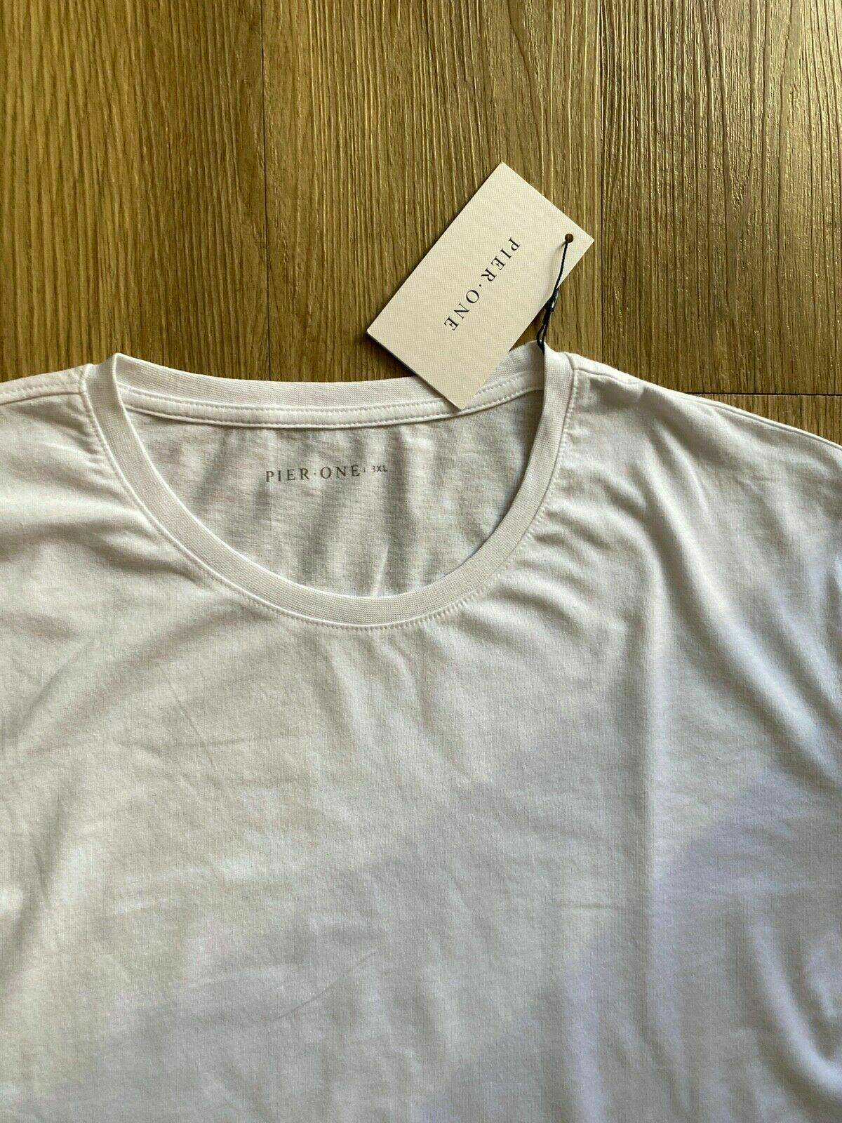 Pier One Men's White Plain T-Shirt Size 3XL - Beagle Boutique Fashion Outlet