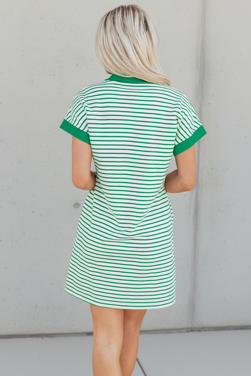 Red Stripe Dress – Stone Background 5