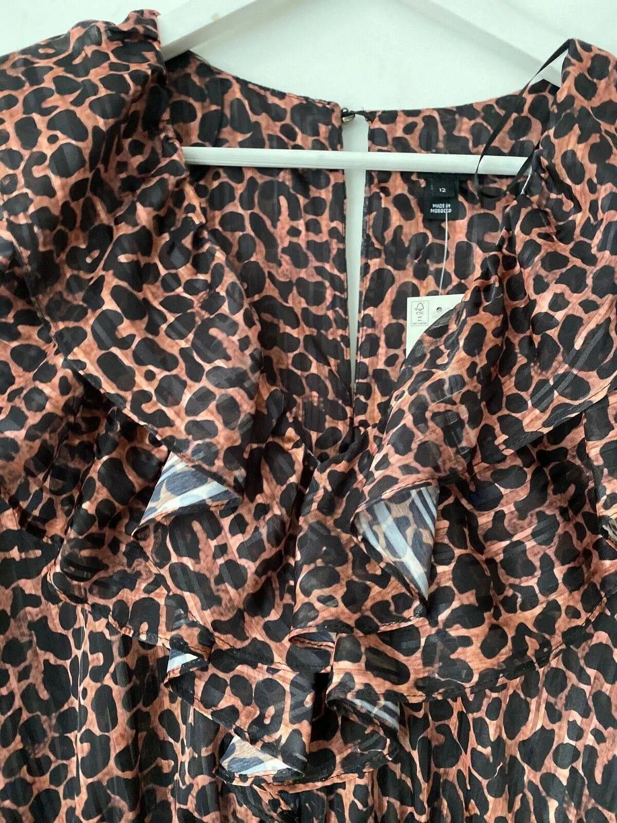 River Island Animal Print Ruffled Playsuit Sizes 12 - BB Fashion Outlet