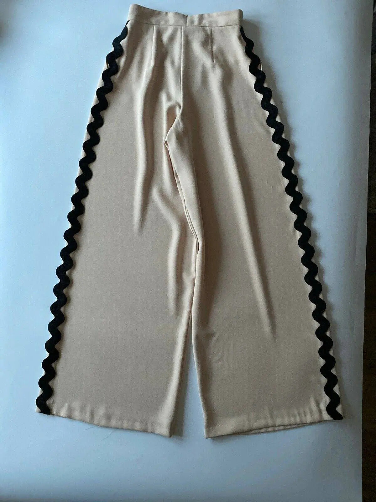 River Island Beige Palazzo Trousers Side Stripe - Beagle Boutique Fashion Outlet