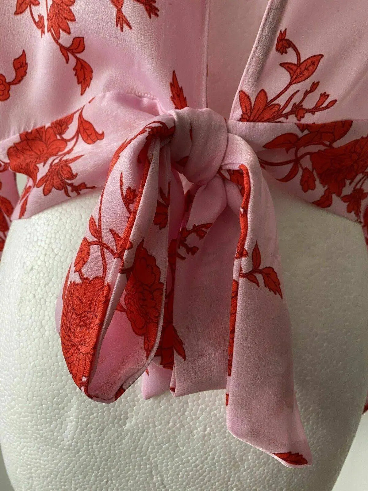 River Island Pink and Red Cut Out Back Tie Back Top High Neck Sizes 6 8 12 - BB Fashion Outlet