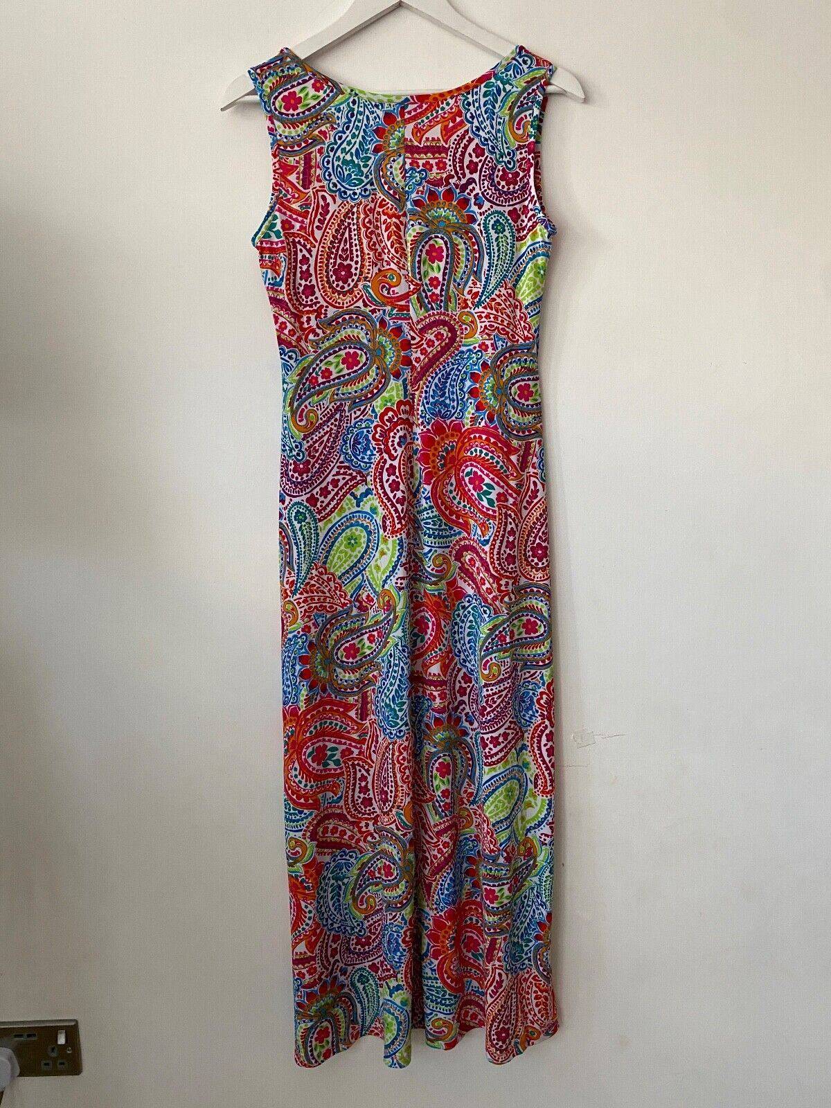 Ronni Nicole Print Sleeveless Maxi Dress 10, 12 Fuchsia Print Front Side Slit - BB Fashion Outlet