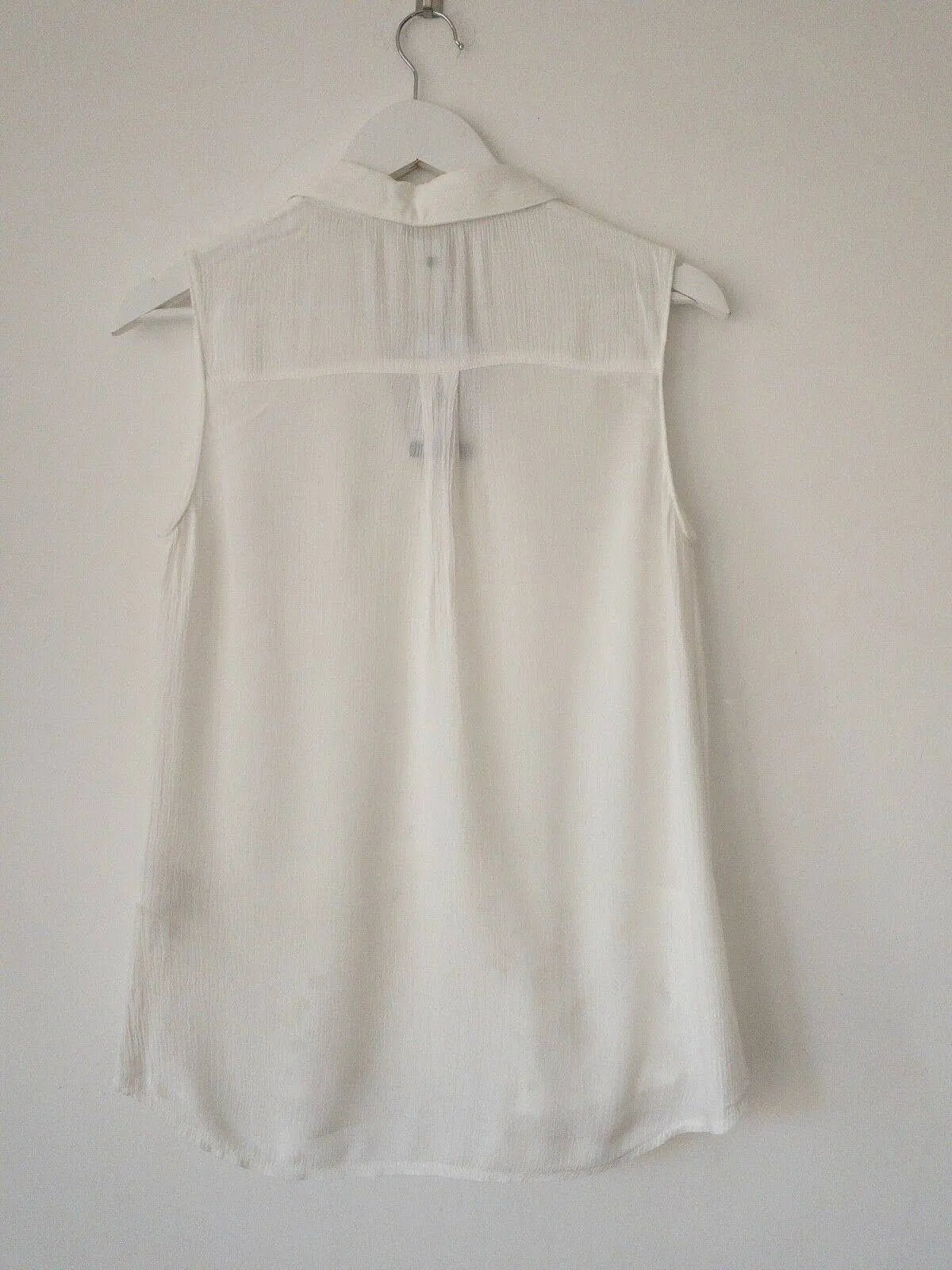 SALSA Off-White Sleeveless Blouse Crochet Detail Size 8 - BB Fashion Outlet