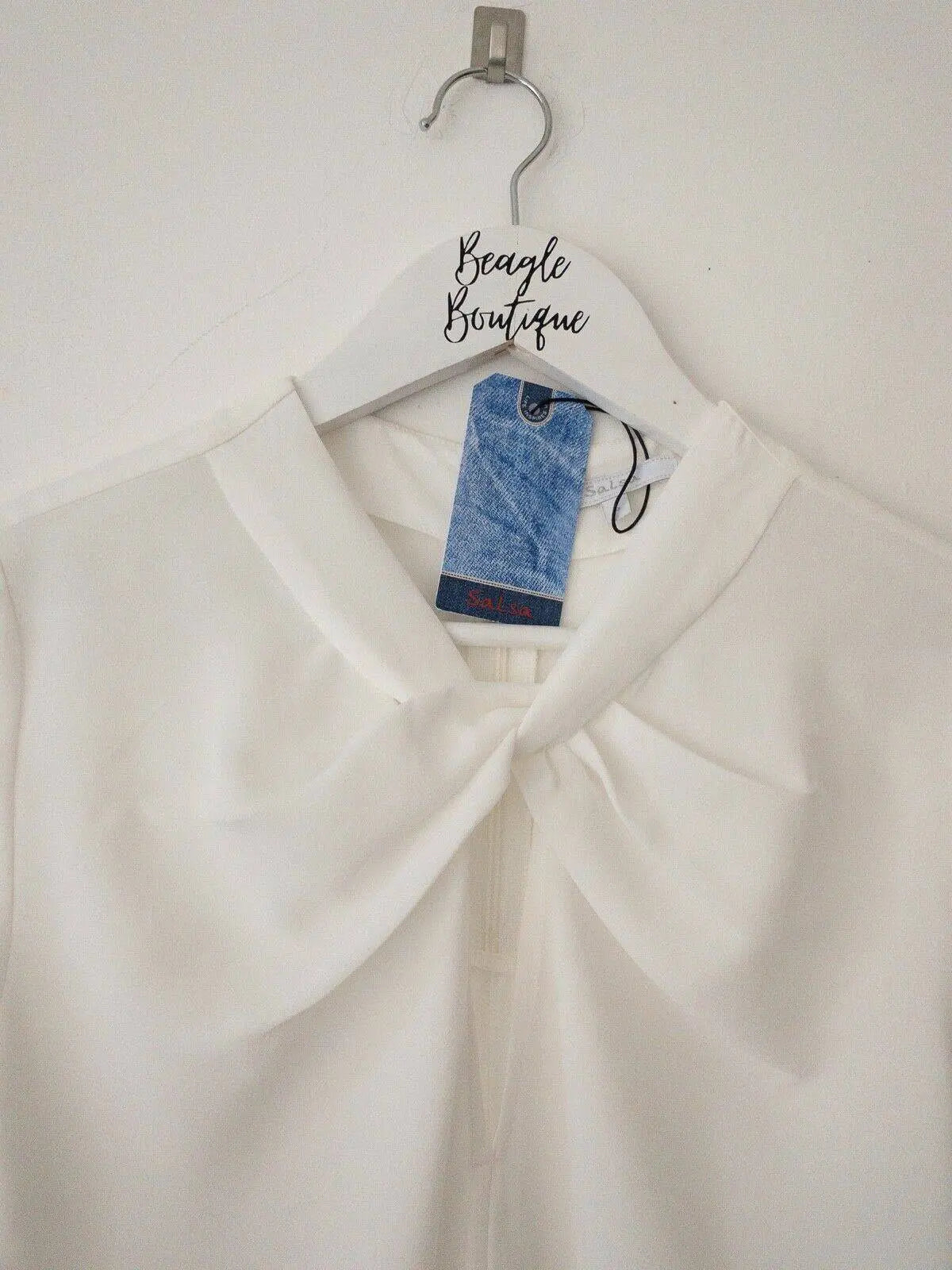 SALSA Off White Twist Blouse 6, 10, 12 - BB Fashion Outlet