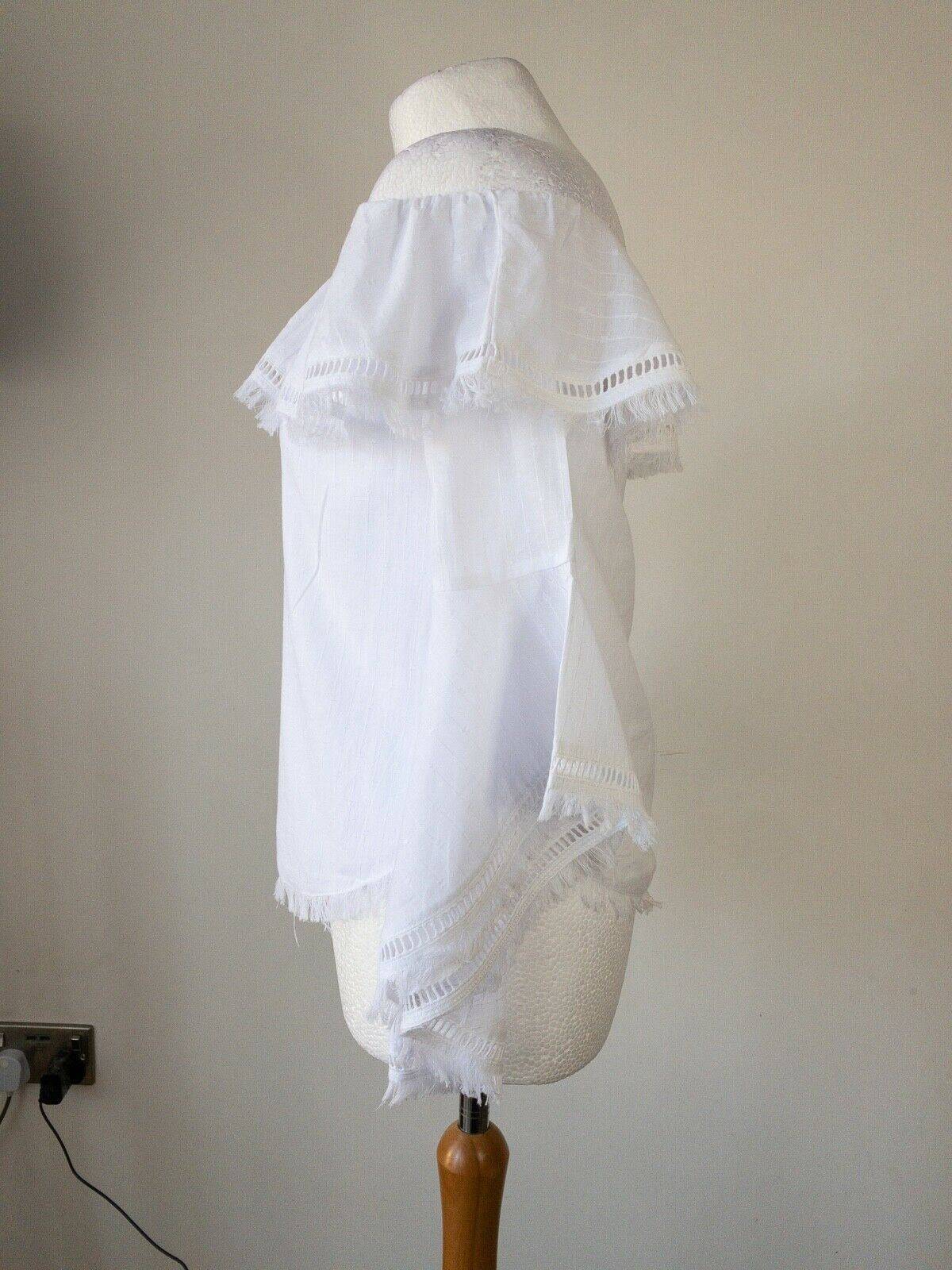 Seven Wonders White Frida Badot Top Flared Sleeves RRP £60 - Beagle Boutique Fashion Outlet