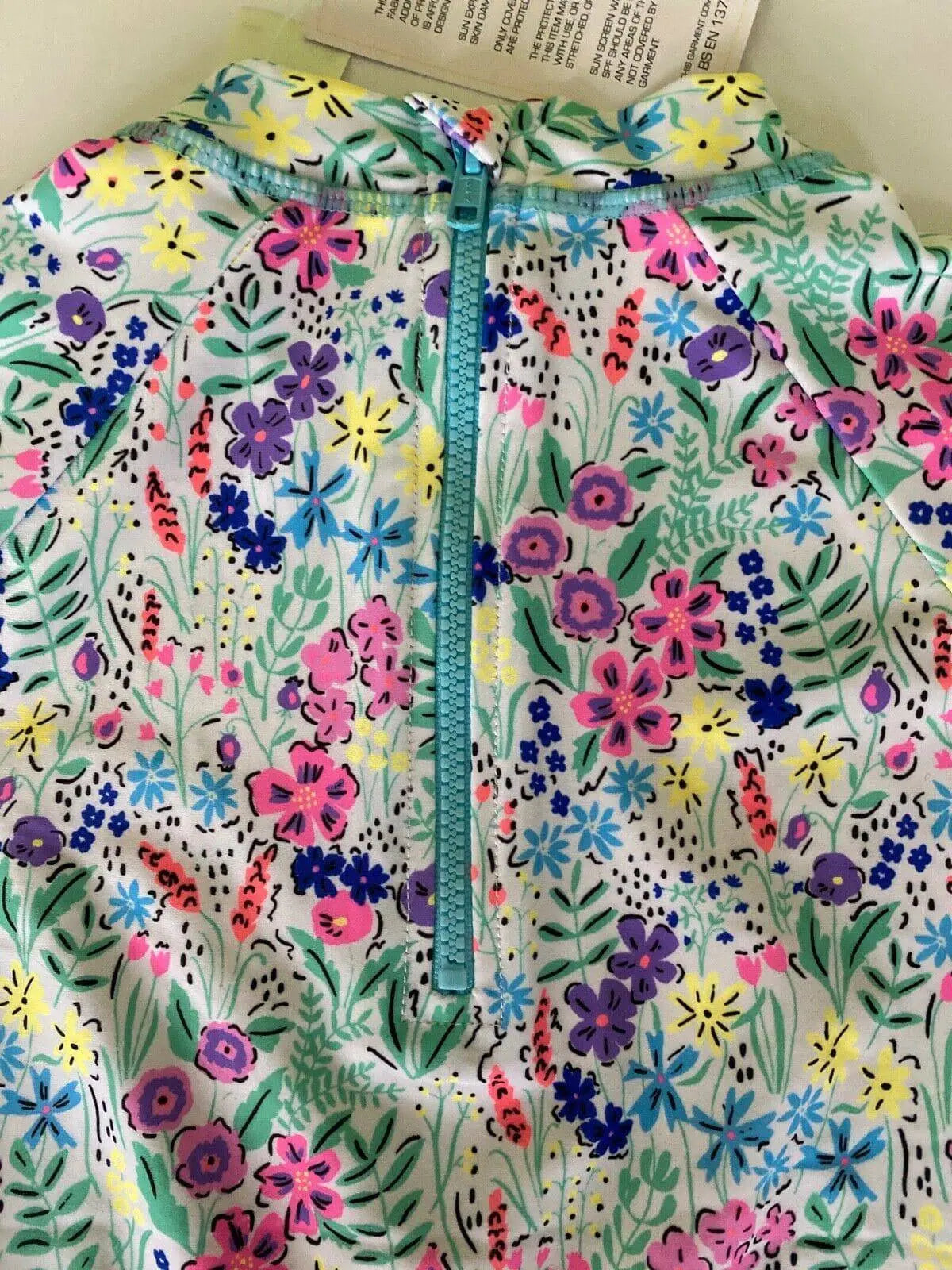 Girls VERY Neon Floral Sunsafe x2 Swimwear Tops Age 4-5 Bottoms are missing - BB Fashion Outlet