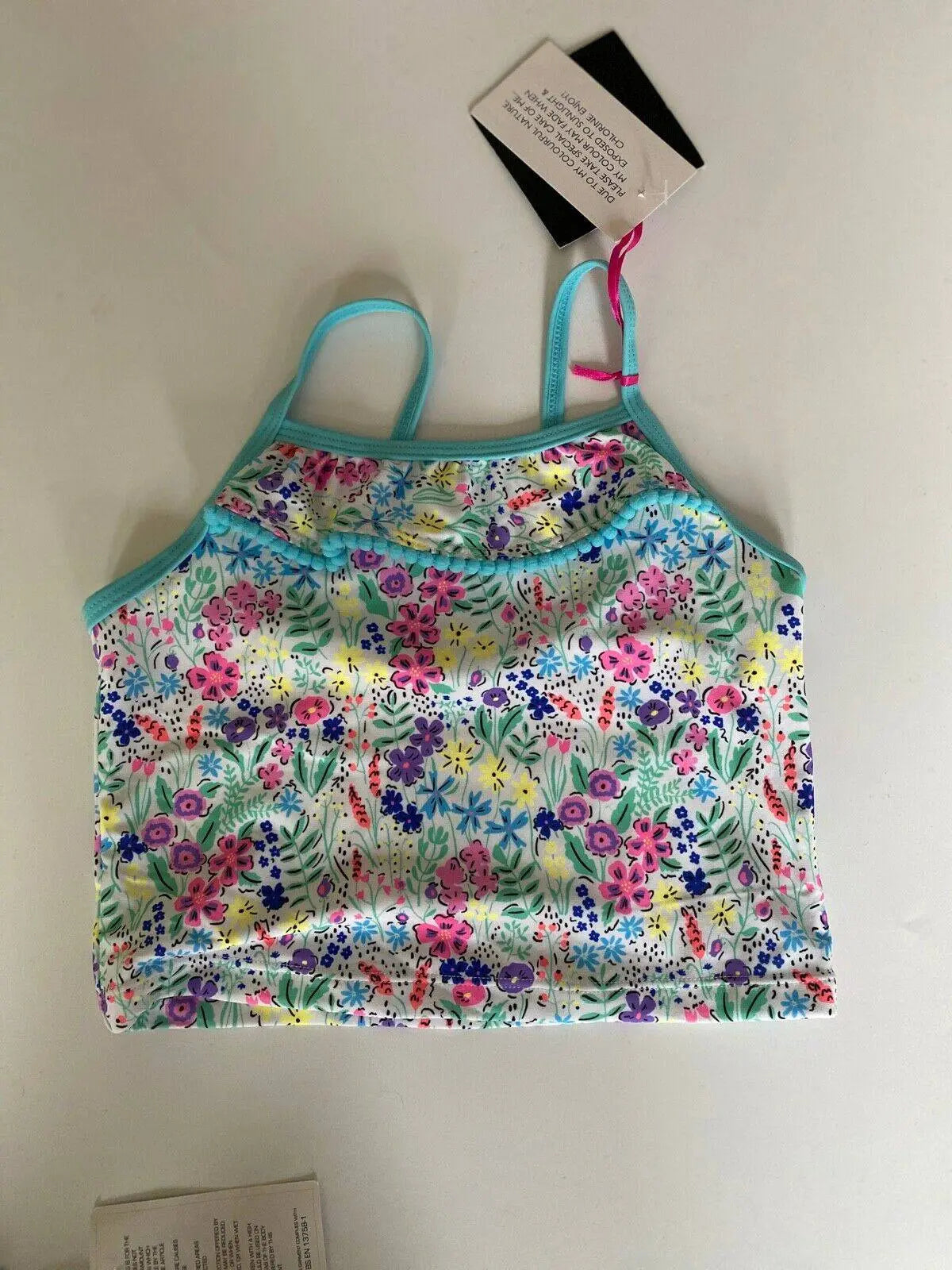 Girls VERY Neon Floral Sunsafe x2 Swimwear Tops Age 4-5 Bottoms are missing - BB Fashion Outlet