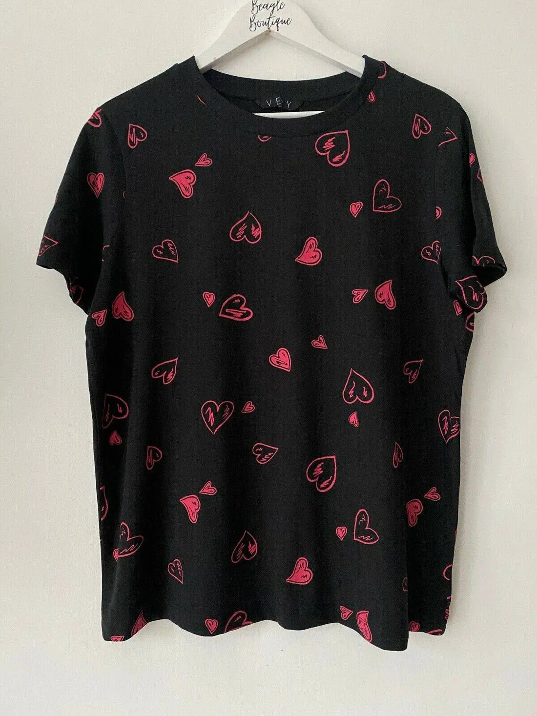Very Cotton T-Shirt  Hearts, Floral, Pink Sizes 6, 10, 12, 14 - BB Fashion Outlet