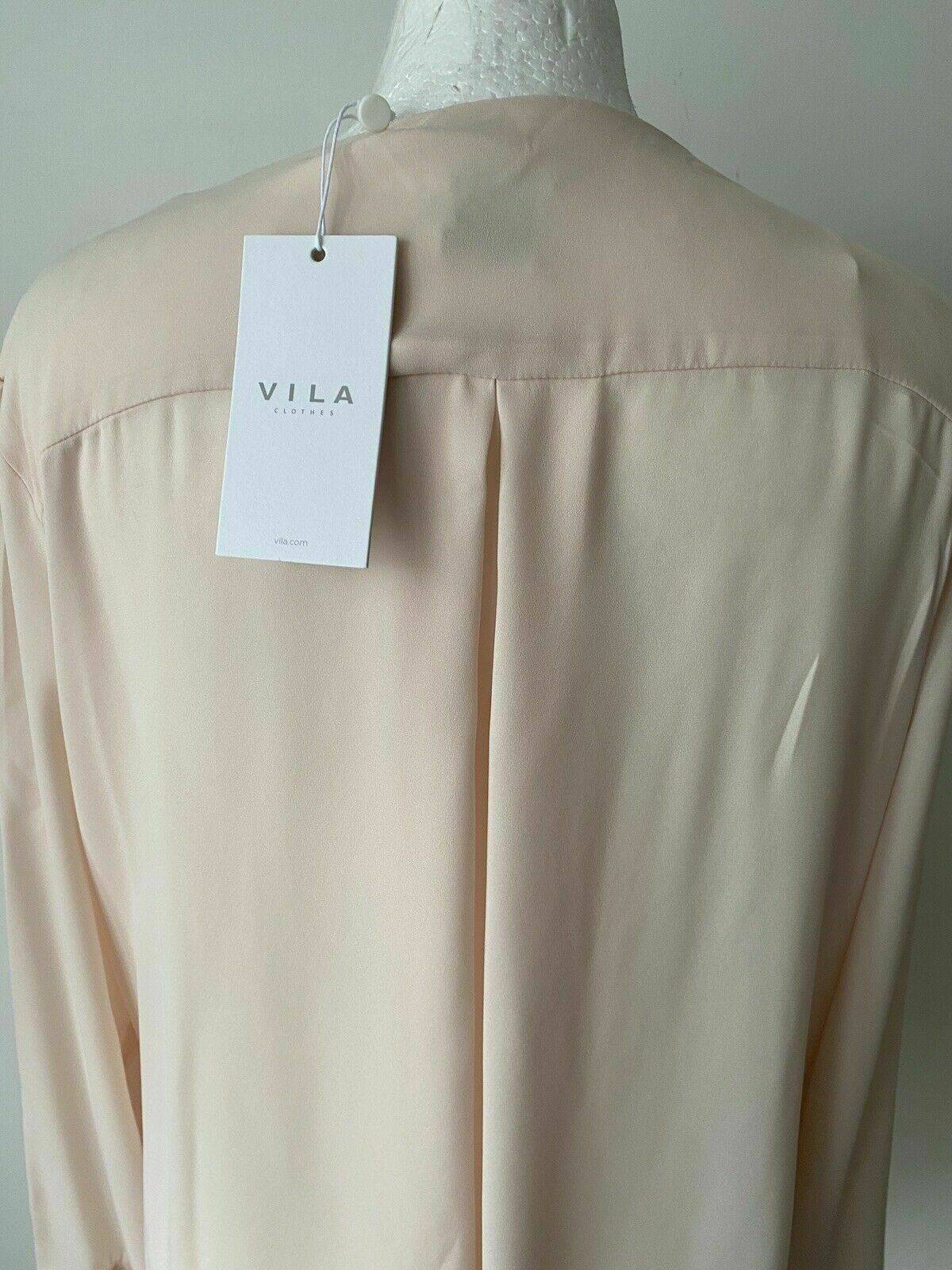 VILA ViLucy Low Split Neck Shirt Peach Blush RRP £30 sizes available S and L - BB Fashion Outlet