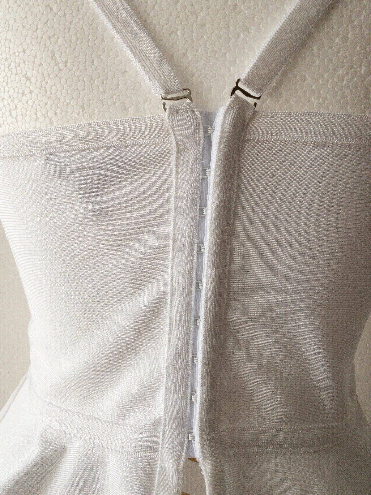 Wow Couture White Cropped Peplum Bandage Corset Top Sizes 6, 8, 10 - BB Fashion Outlet