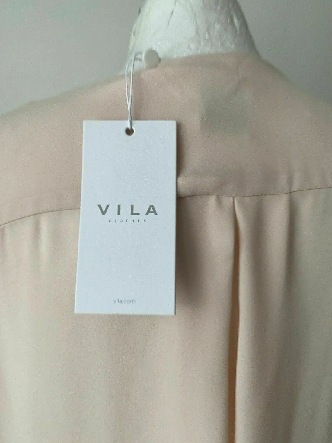 VILA ViLucy Low Split Neck Shirt Peach Blush RRP £30 sizes available S and L - BB Fashion Outlet